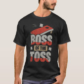 Baas van het vrouwenteam van Toss Mannen Bean Bag T-shirt (Voorkant)