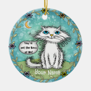 Baas van mij Scraggles Kat  Keramisch Ornament