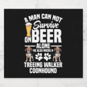 Baas van Treeing Walker Coonhound heeft ook nodig Sparkling Wijnetiket (Enkel label)