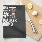 Baas van Treeing Walker Coonhound heeft ook nodig Theedoek (Quarter Fold)