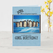 Baas Verjaardag, Pinguïn allemaal Kaart (Gele Bloem)