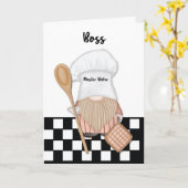 Baas Verjaardag Whimsical Gnome Bakker Bakken Kaart (Gele Bloem)