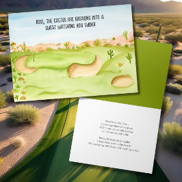 Baas Verjaardag Woestijn Golfbaan Aquarel Kaart