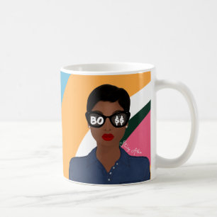 Baas Voeg Naam Afro-Amerikaans Retro Patroon Koffiemok