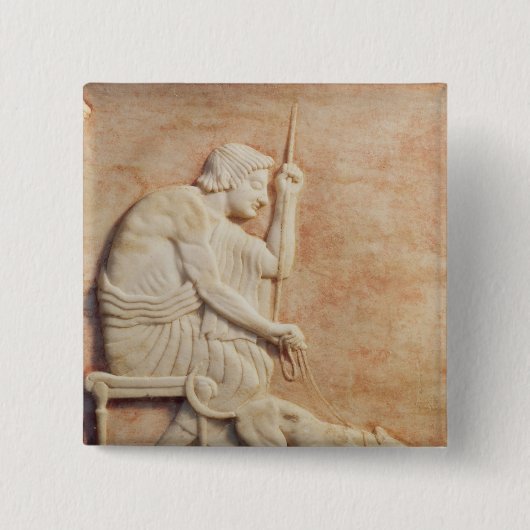 Baas voor dieren vierkante button 5,1 cm (Voorkant)