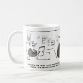 Baas zegt dat er een rapport op Nice staat Koffiemok (Links)