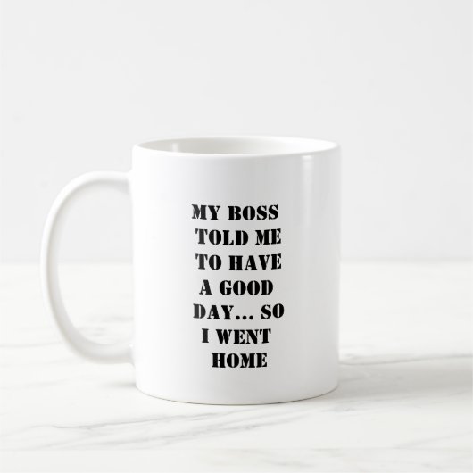Baas zei goede dag Mok (Links)