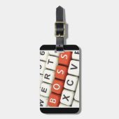 Baasdag, Rode Baas op Computertoetsenbord Bagagelabel (Voorkant verticaal)