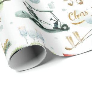 Baasdag voor golfer  cadeaupapier