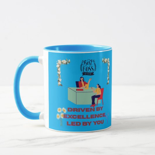 Baasmodus geactiveerd azuurblauw mok (Links)
