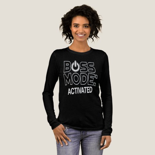 Baasmodus geactiveerd Nationale Baasdag Tri-Blend Shirt (Voorkant)