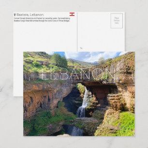 Baatara Waterval, Libanon Reisansichtkaart Briefkaart