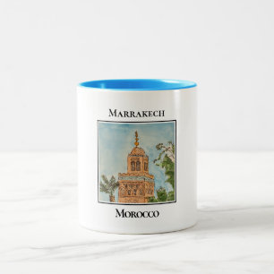 Bab Agnaou, hoofdpoort, Marrakech, Marokko Tweekleurige Koffiemok