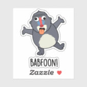 Bab-foon Funny Baffoon Baboon Pun Sticker (Vel)