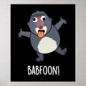 Bab-foon Grappige Buffon Baviaan Pun Donker BG Poster (Voorkant)