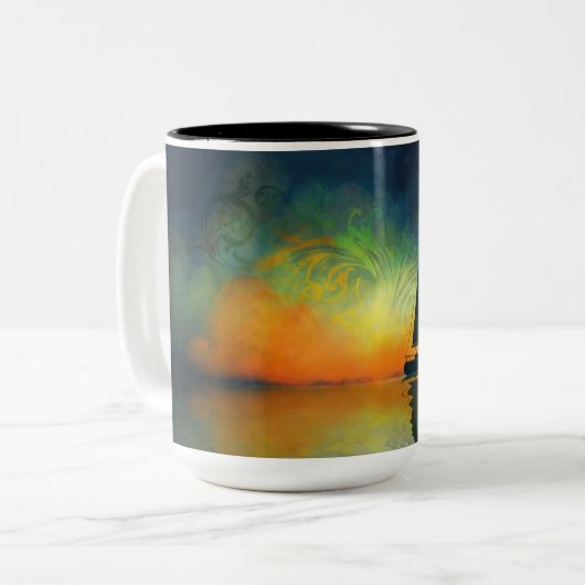 Baba 35 Zeilboot Tweekleurige Koffiemok (Voorkant links)