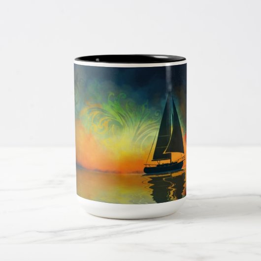 Baba 35 Zeilboot Tweekleurige Koffiemok (Center)