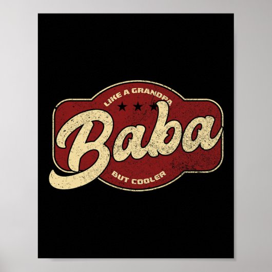 Baba als een opa maar koeler - Baba Arabisch Poster (Voorkant)