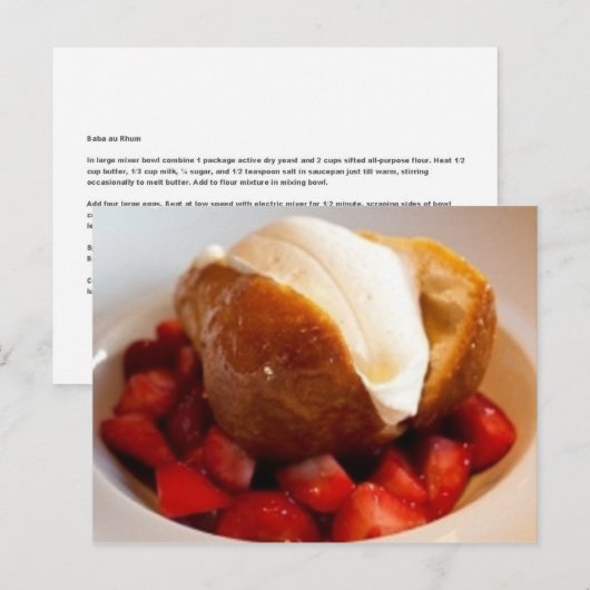 Baba au Rhum Recipe Briefkaart (Voorkant / Achterkant)
