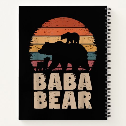 Baba Beer Retro Grappig Vaderdag Notitieboek (Achterkant)