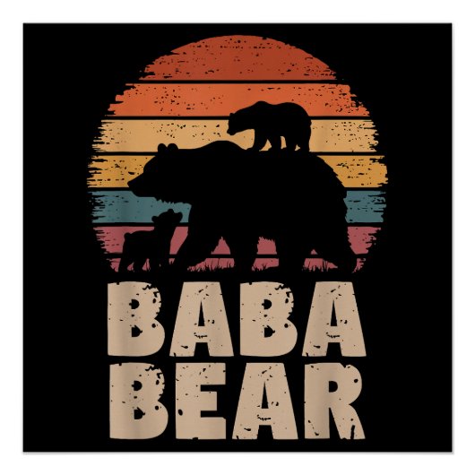 Baba Beer  Retro Grappig Vaderdag Perfect Poster (Voorkant)