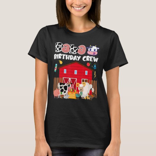 Baba Birthday Crew Animals Farage Barnyard Family T-shirt (Voorkant)