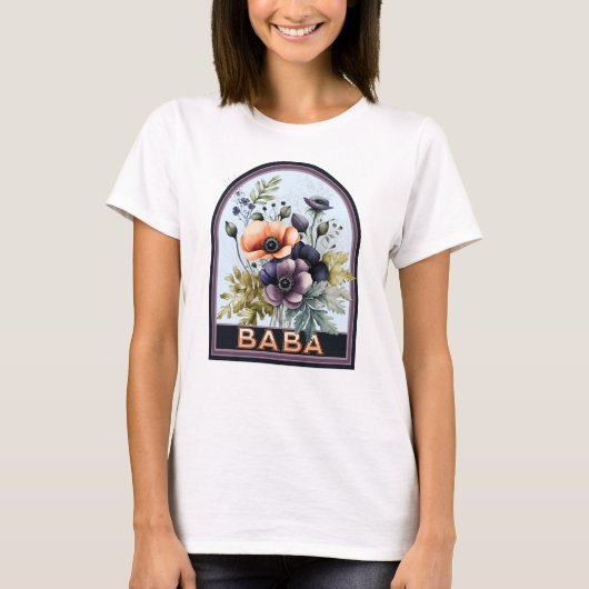 Baba Bloemen Grootmoeder T-shirt (Voorkant)