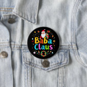 Baba Claus Grappige Oma Xmas: Perfecte Familie Mat Ronde Button 7,6 Cm (In situ)