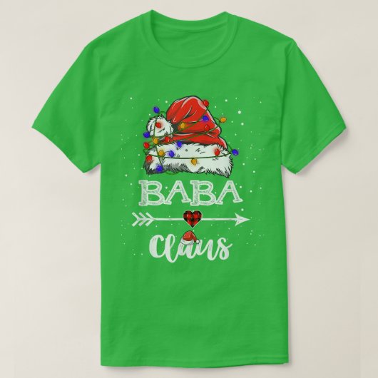 Baba Claus Kerstmis Light Pajama Family Matching T-shirt (Design voorkant)