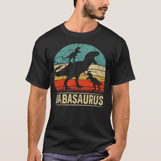 Baba Dinosaur T Rex Babasaurus 2 kids Family Match T-shirt (Voorkant)