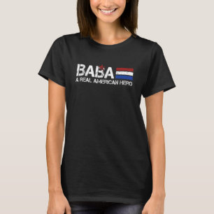 Baba Een echte Amerikaanse Hero  Vaderdag T-shirt