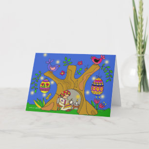 Baba en de Pysanky Tree Oekraïense volkskunst Feestdagen Kaart