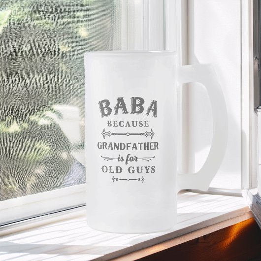 Baba | Funny Grandfather is voor oude jongens Matglas Bierpul