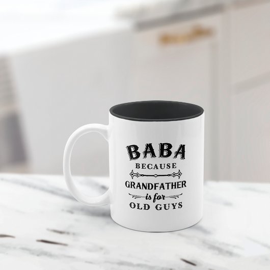 Baba | Funny Grandfather is voor oude jongens Tweekleurige Koffiemok