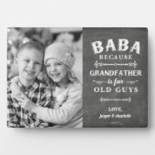 Baba Grandfather Vaderdag Kinder Foto Fotoplaat (voorkant)