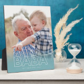 "Baba" Jaar ingesteld | Foto Vaderdag Fotoplaat (Zijkant)