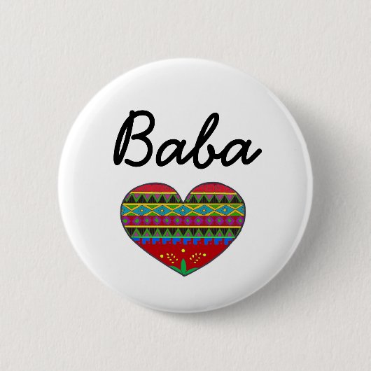 Baba Love Ukraine Folk Art Ronde Button 5,7 Cm (Voorkant)