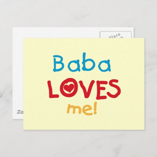 Baba Loves Me T-shirts en geschenken Briefkaart (Voorkant / Achterkant)