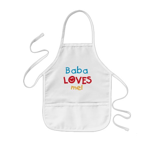 Baba Loves Me T-shirts en geschenken Kinder Schort (Voorkant)