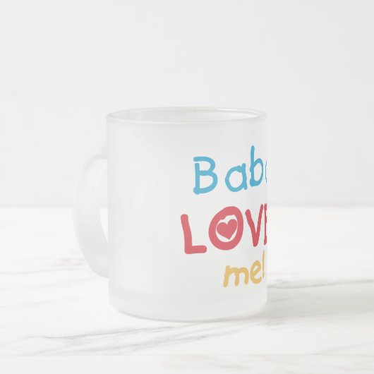Baba Loves Me T-shirts en geschenken Matglas Koffiemok (Voorkant links)