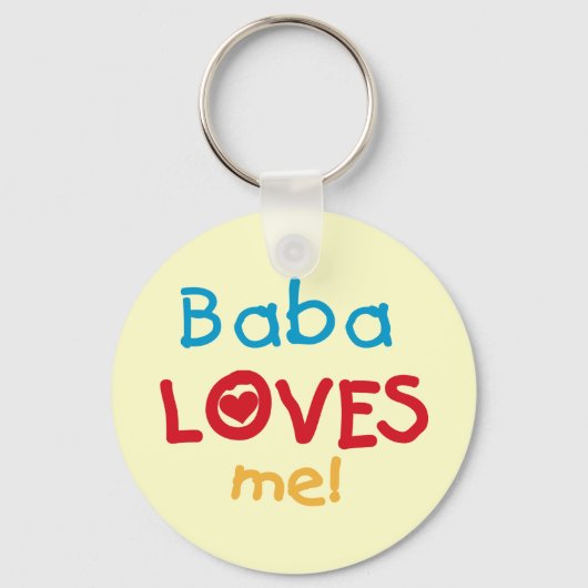 Baba Loves Me T-shirts en geschenken Sleutelhanger (Voorkant)