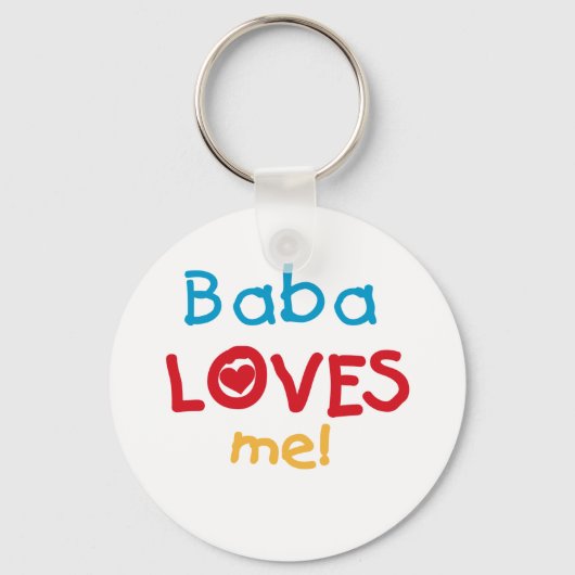 Baba Loves Me T-shirts en geschenken Sleutelhanger (Voorkant)