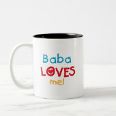 Baba Loves Me T-shirts en geschenken Tweekleurige Koffiemok (Links)