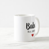 Baba Opgericht Jaar Hart Modern Vaderdag Koffiemok (Voorkant rechts)