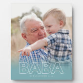 "Baba" Opgericht jaar | Vaderdag foto Fotoplaat (Voorkant)