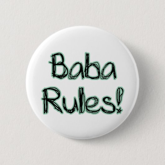 Baba Rules. Ronde Button 5,7 Cm (Voorkant)