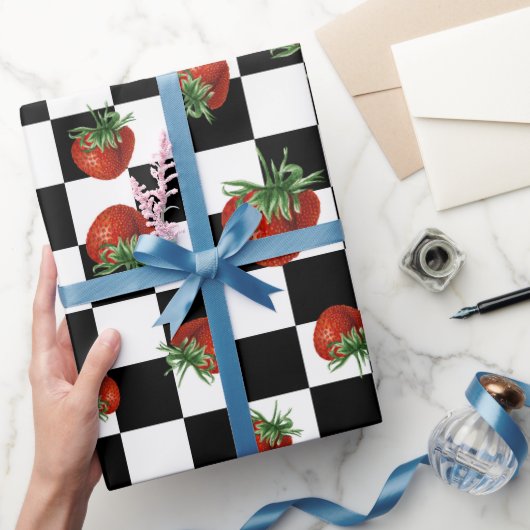 Baba Shower met Aardbeiendessin  Cadeaupapier (Geschenken)