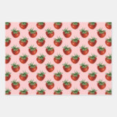 Baba Shower met Aardbeiendessin Inpakpapier Vel (Voorkant)
