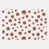 Baba Shower met Aardbeiendessin  Inpakpapier Vel (Voorkant)