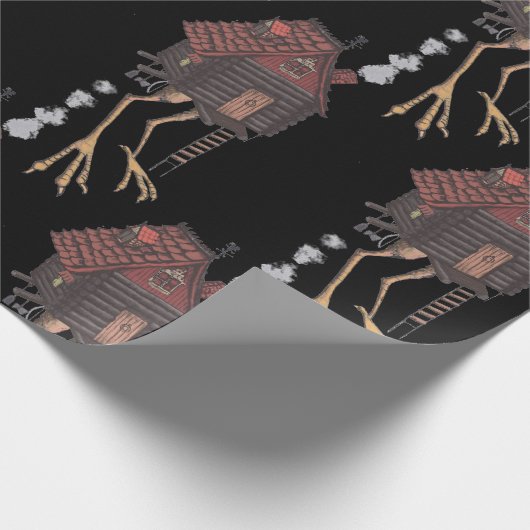 Baba Yaga Hut Black Cadeaupapier (Hoek)
